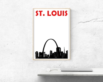 St. Louis Print // St. Louis Skyline // Missouri Art // St. Louis Poster // Missouri Print // St. Louis Art // Birthday Gift // Brother Gift