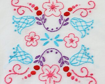 Folk Art Flowers Embroidery Design Hand Embroidery Pattern Hungarian Embroidery Design