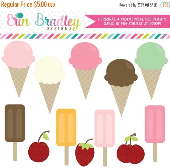 80% OFF SALE Ice Cream Cones Clipart Dessert Clip Art Food