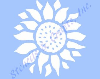 10" SUNFLOWER STENCIL FLOWER stencils template flowers petal petals sunflowers background craft art templates pochoir paint scrapbook
