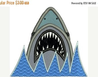 SALE 65% OFF Jaws Shark Applique Machine Embroidery Designs 4x4 & 5x7 Instant Download Sale