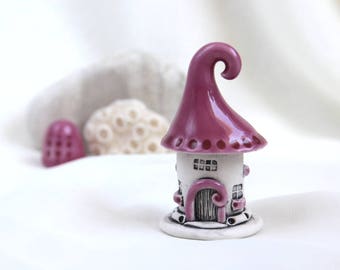 Romantic Pink House of tiny fairies -- unique Hand Made Ceramic Eco-Friendly Home Decor by studio Vishnya