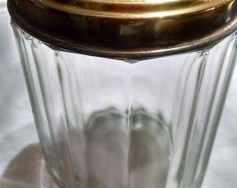 Vintage Glass Humidor / Photo Prop / Storage Container / Heavy Glass Jar / Display Piece / Retro Glass Jar