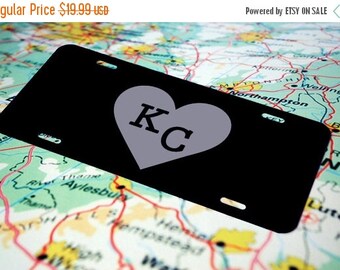 ON SALE Personalized License Plate, Custom License Plate, Monogram, Name, Art, KC, Kansas City, Front License Plate,