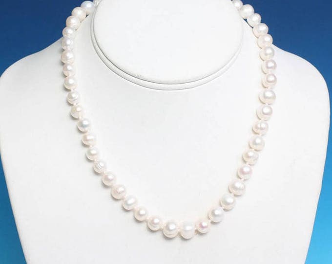 Freshwater Pearl Choker Necklace Heart Dangle Vintage