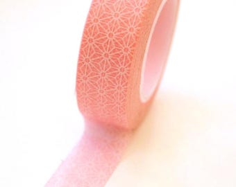 25% Off Summer Sale Washi Tape - 15mm - Pink and White Geometric Pattern - Deco Paper Tape No. 346