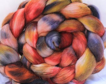 Hand painted Polworth silk 4.1 oz/117 grams #159