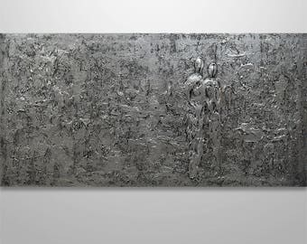 Abstract Wall Art, Abstract Figures , Abstract Painting, Acrylic painting, 3D Heavy Texture, canvas art, Home decor, Wall Art Metallic