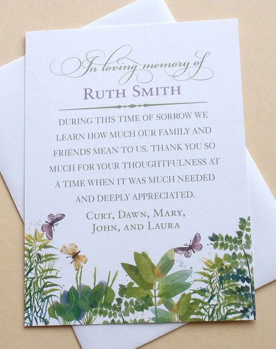 thank you sympathy cards with green leaves and three beautiful