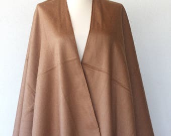 Bohemian poncho Camel Tan autumn fall fashion winter wrap boho chic poncho Native cape Women clothings Modern minimalist Light brown beige