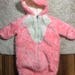 CLEARANCE Vintage Baby Girls Fluffy Snow Suit Onsie Pink Winter Faux Fur Cotton