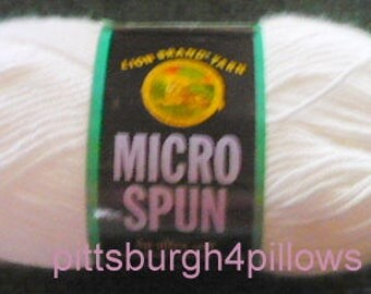 New Listing - Lion - Micro Spun - Sports Yarn - 2.5 Ozs- 168 Yd - 100% Acrylic - 100 White