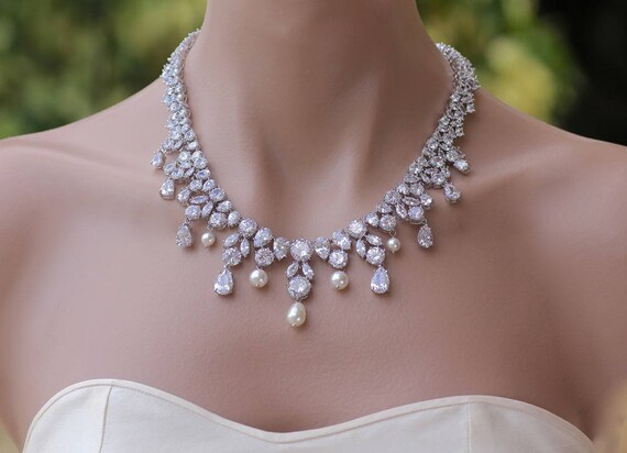 Crystal Necklace Crystal Bridal Necklace Crystal Wedding