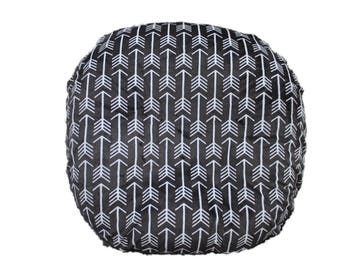 arrows Boppy Lounger cover- Ships Today- dark gray Minky arrows with dark gray bottom, slipcover for boppy lounger