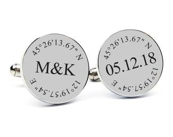 Gift for Groom From Bride Personalized Cufflinks Engraved Cufflinks Round Cufflinks Cuff link Gift for Him Groom Gift Anniversary Gift