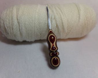 1 Handmade Too Shay Crochet Hook Handle with Susan Bates Hook Size : F / 3.75 mm Color Wood