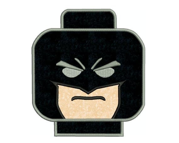 BATMAN Lego Head Superhero Machine Applique Embroidery