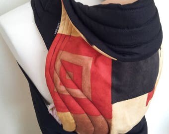 MEI TAI Baby Carrier / Sling / Reversible/ Cuadros with Black in leg cut model/ Cotton / Handmade / Made in UK