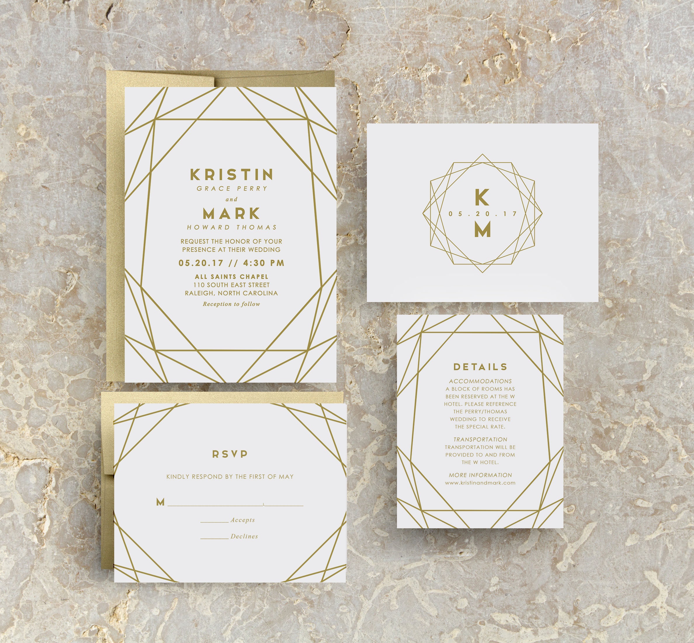 Geometric Wedding Invitations 2