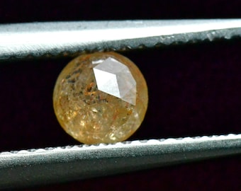 0.51ct 4.8mm round rose cut diamond cayenne orange 4.8mm by 2.5mm