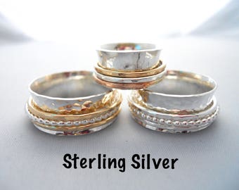 Fidget Spinner Ring Sterling Silver