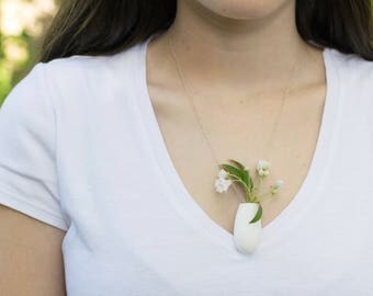 Tall Vase Wearable Planter Pendant Necklace
