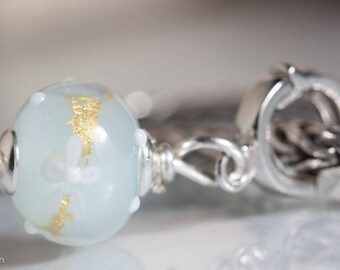 GlassBonBon Dangle SRA Lampwork Bead fits all kinds of european charm bracelets BHB sterling silver