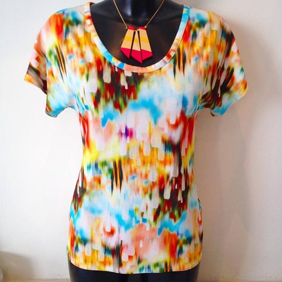 Colorful Summer Shirt Plus Size Shirt Cotton Shirt Printed