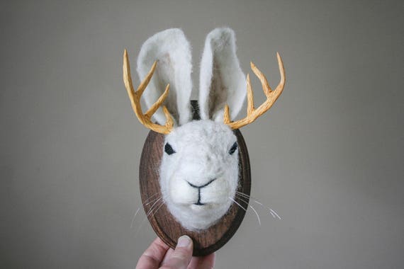 Faux Taxidermy Jackalope Wall Mount