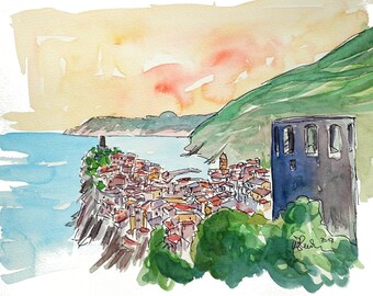 Vernazza Colorful Cinque Terre On Italian Riviera - Limited Edition Fine Art Print