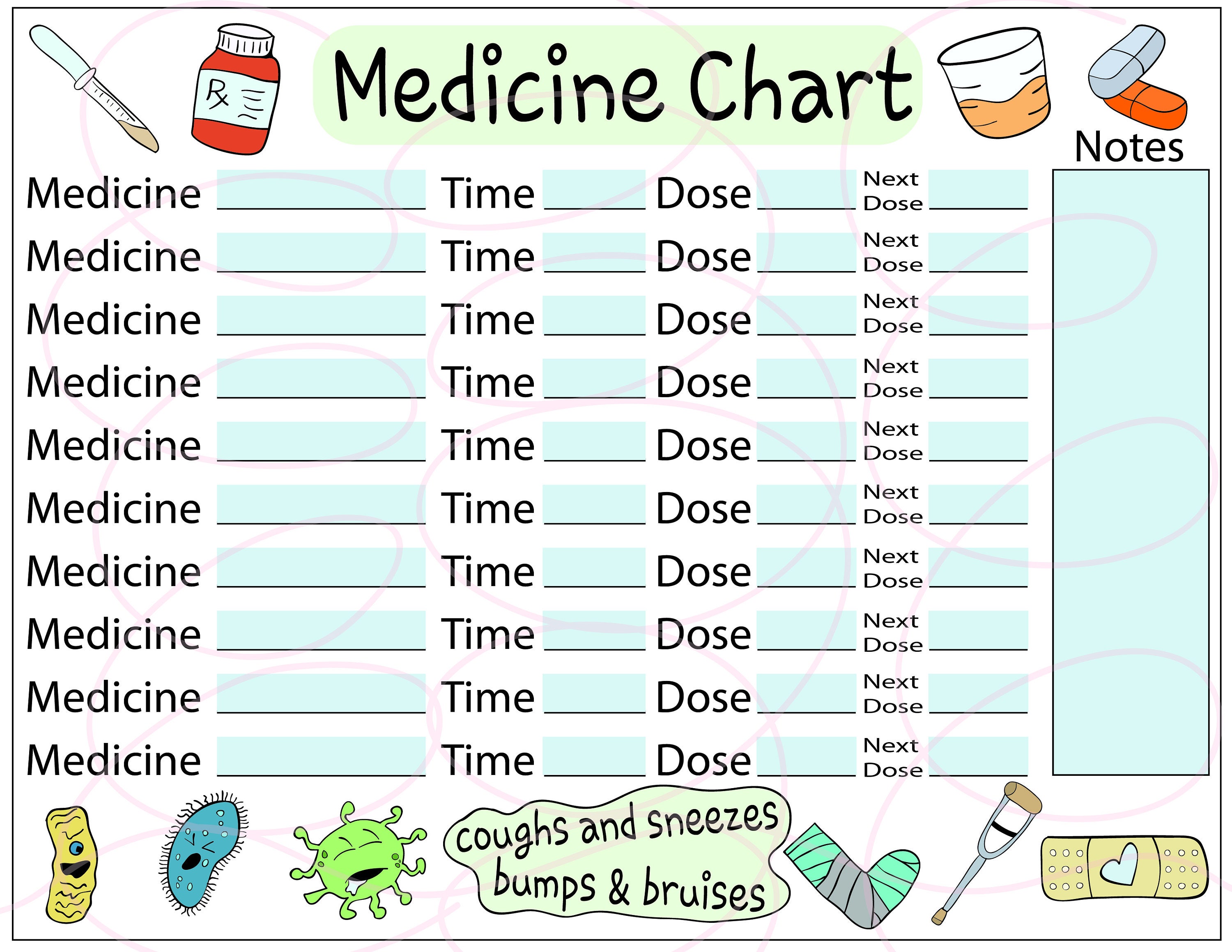 medicine timetable chart