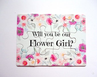 PUZZLE - Will you be my Flower Girl?, Bridal Party Puzzle, Flower Girl,