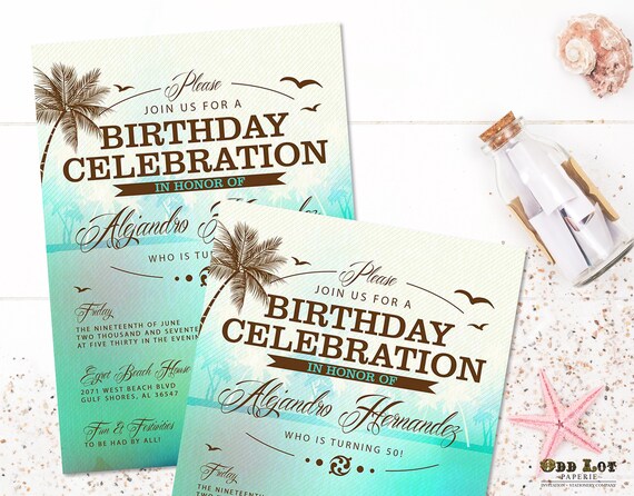 beach birthday invitations