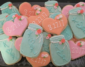 Mason Jar Wedding Cookies 2dozen Mason Jar Wedding Cookies 2dozen