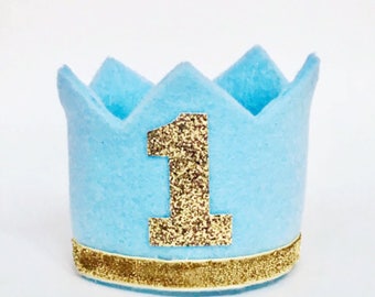 Felt Crown // Birthday Crown // First Birthday Crown // Boys Felt Crown // Cake Smash Prop // Photo Prop