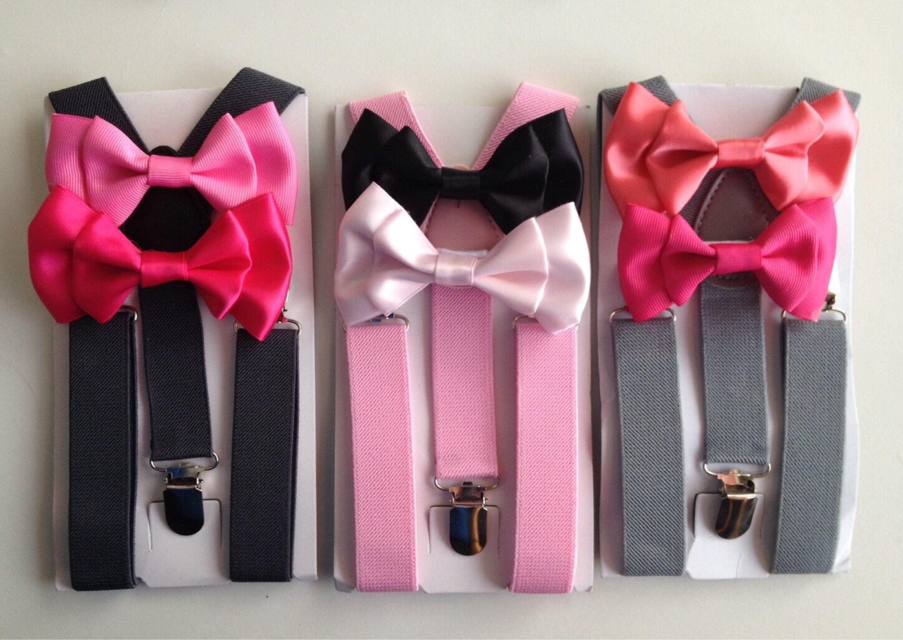 Bow Tie suspenders Set light Pink Satin Boys Bowtie Mens