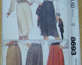 FREE SHIPPING! McCall's 8693 Wrap skirt sewing pattern size small (10-12) UNCUT