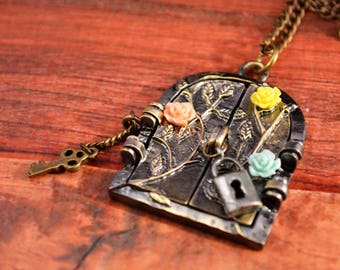 Fairy Necklace, Fairy Door Necklace, Fairy Jewelry, Fairy Tale Jewelry, Door Necklace, Door Jewelry, Fairy Ring, Fairy Ring Jewelry