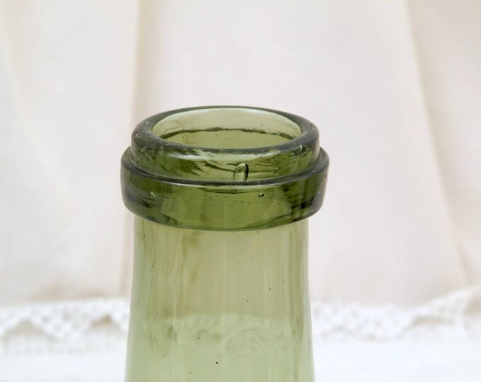 Antique French Green Blown Glass Milk Bottle, Unusual Shaped Bottle from France, Country Farmhouse Decor, Diary Decorators Piece , Vase Antique French Green Blown Glass Milk Bottle, Unusual Shaped Bottle from France, Country Farmhouse Decor, Diary Decorators Piece , Vase