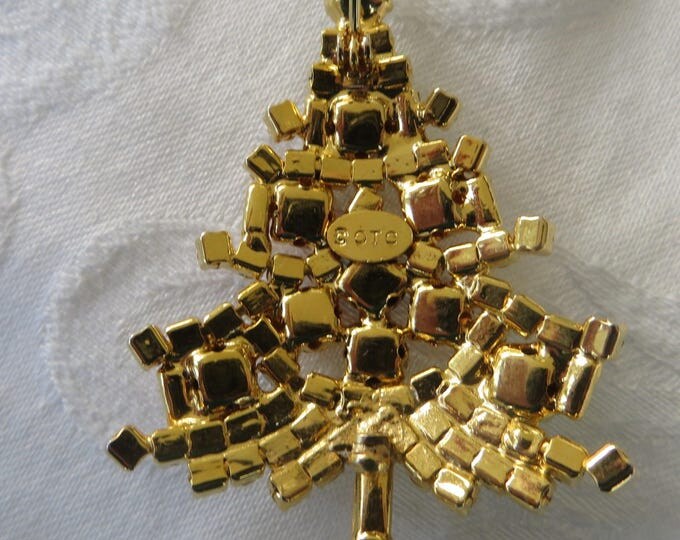 Christmas Tree Pin, Signed OTC, Vintage Christmas Brooch, Vintage Christmas Holiday Jewelry