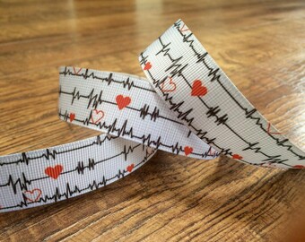 5 yards 7/8 nursing ribbon. Nursing ribbon, nurse ribbon, grosgrain ribbon, craft, crafting, sewing, scrapbook, hairbows