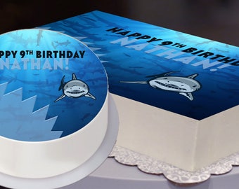Shark Party Edible Cake Topper, Shark Party Cake Topper, Shark Birthday, Shark Attack, Shark Attack Birthday