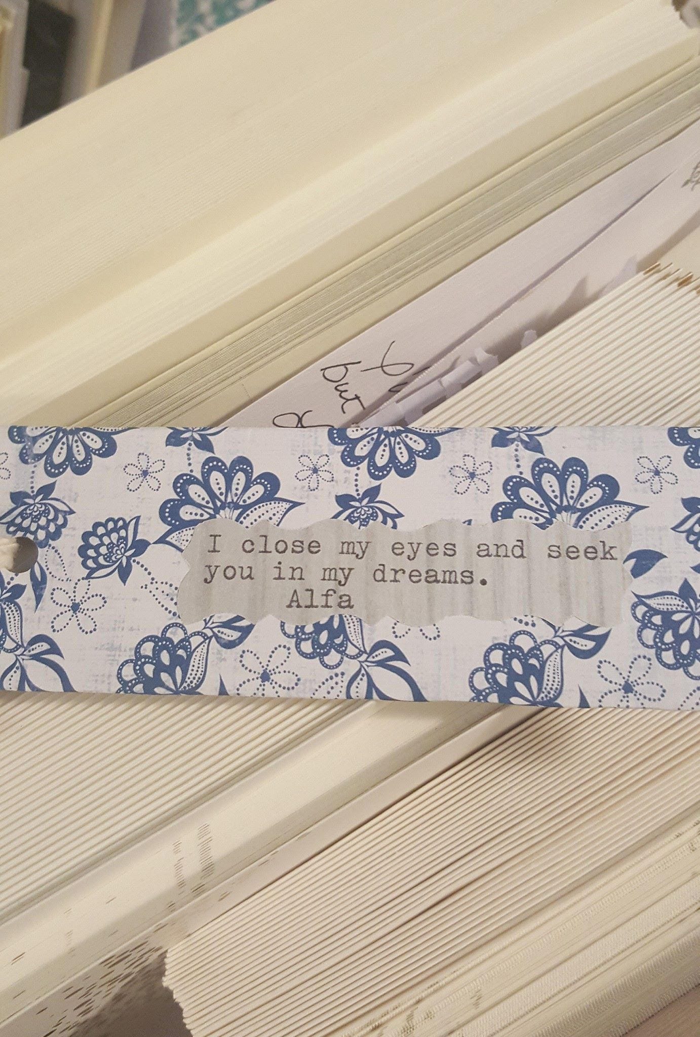 Handmade Poetry Quote Typed Bookmark by Poet Alfa Set of
