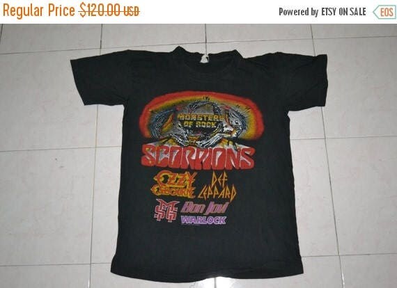ON SALE 20% Vintage 1986 MONSTERS of Rock Scorpions Ozzy