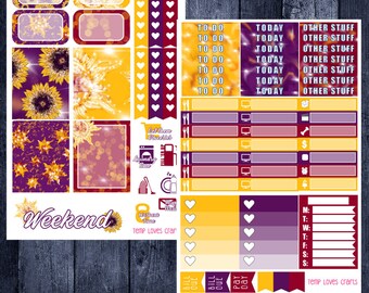 Sunflower Vibes Kit for Erin Condren Life Planner Vertical Layout