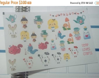 Weekend Sale Alice In Wonderland Clip art Set for ec life planner, happy planner, filofax, kikki k, or any planner or scrapbooking