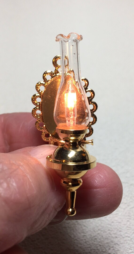 Set of Two Electric Dollhouse Lights To Be Wired to a 12 Volt