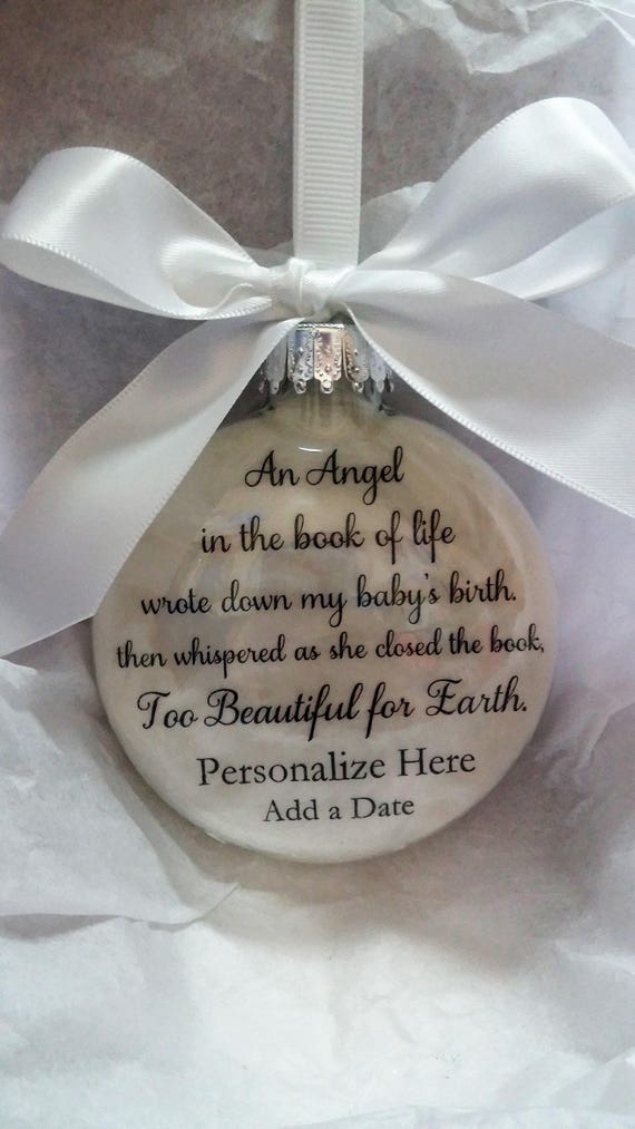Personalized Loss of Baby Memorial Christmas Ornament Too