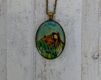 I Lava You Lava Short Pixar Disney Inspired Vintage Gold Necklace