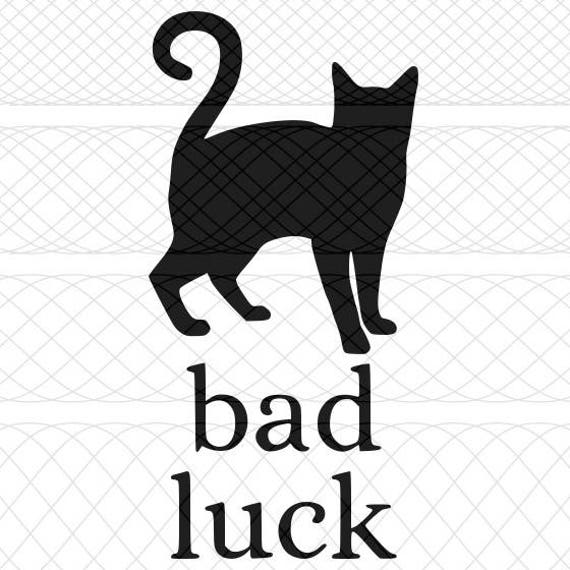 Bad Luck Black Cat SVG PNG and STUDIO3 Cut Files for